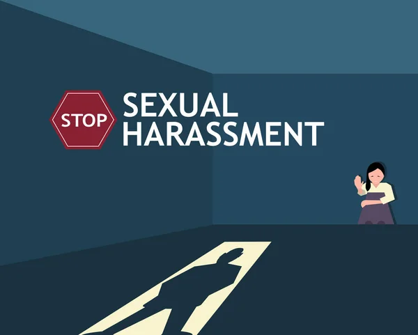 Affiche de harcèlement sexuel avec fille — Image vectorielle