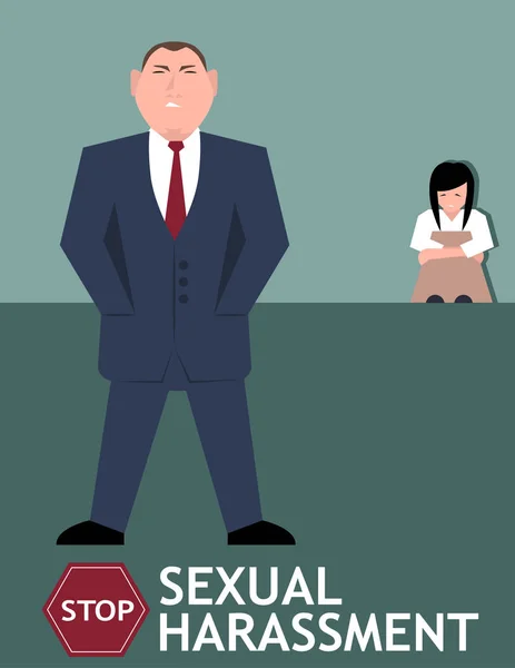 性骚扰海报与女孩 — 图库矢量图片