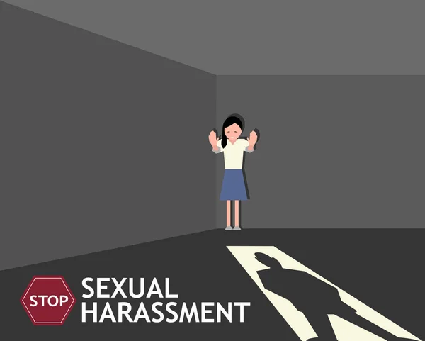 Sexuella trakasserier affisch med tjej — Stock vektor