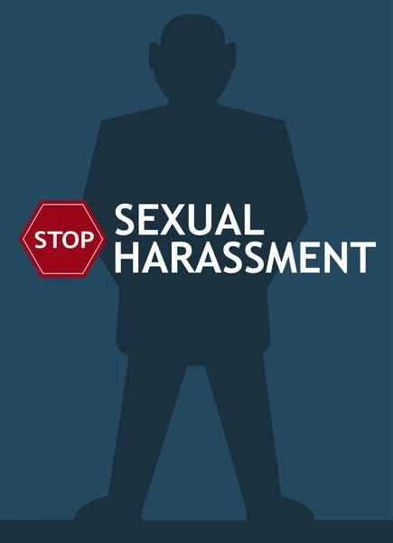 Affiche de harcèlement sexuel avec homme — Image vectorielle