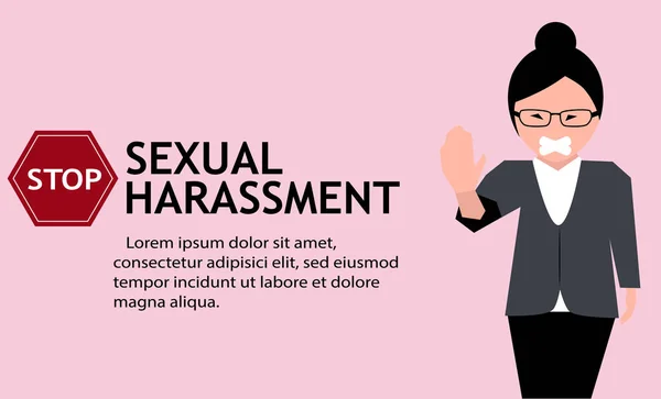 性骚扰海报与女孩 — 图库矢量图片