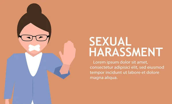 Affiche de harcèlement sexuel avec fille — Image vectorielle