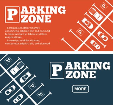Parking zone flyers in minimalist style clipart