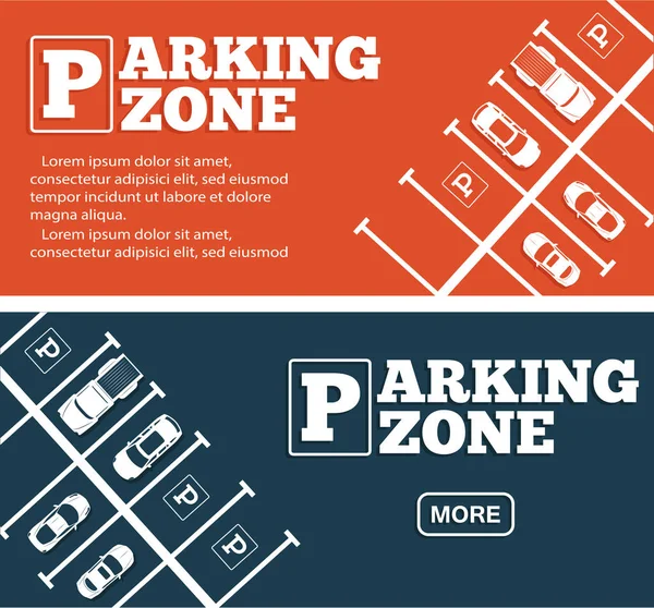 Parkovací zóny letáky v minimalistickém stylu — Stockový vektor