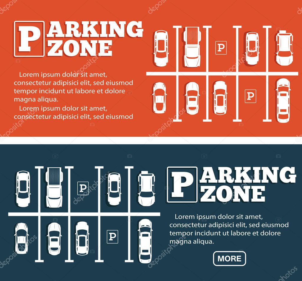 Parking zone flyers in minimalist style