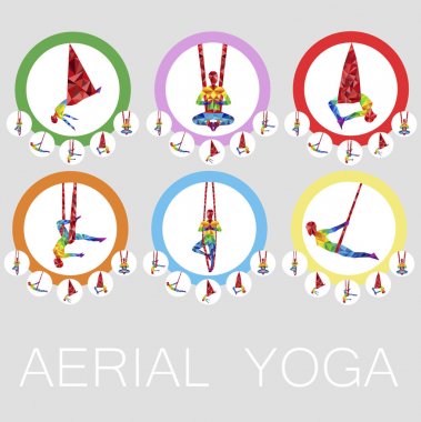 Hava yoga kutsal kişilerin resmi ile kadın siluet