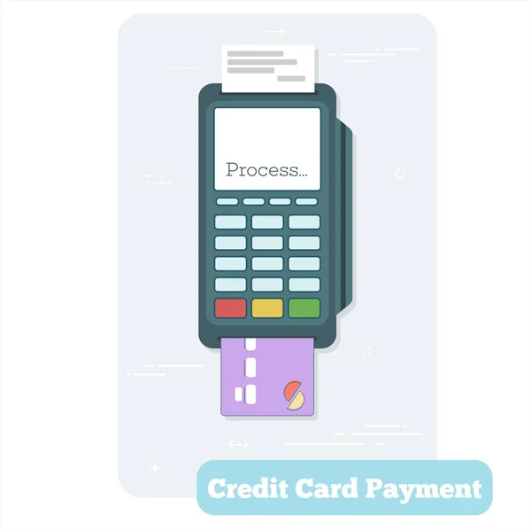 Kreditní kartou platby koncept v umění stylu čáry — Stockový vektor