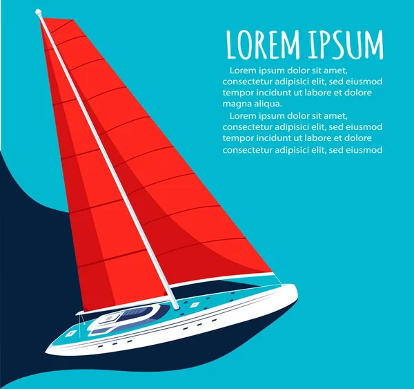 Yelkenli tekne yat kulübü el ilanı tasarımı — Stok Vektör