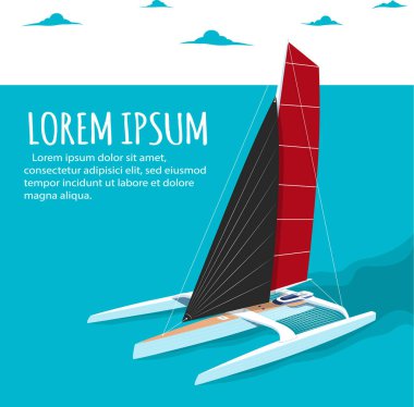 Yat Kulübü banner tasarımı ile spor trimaran