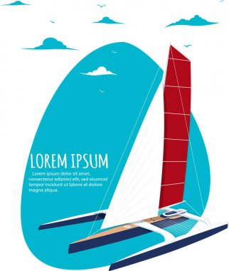 Yat Kulübü banner tasarımı ile spor trimaran