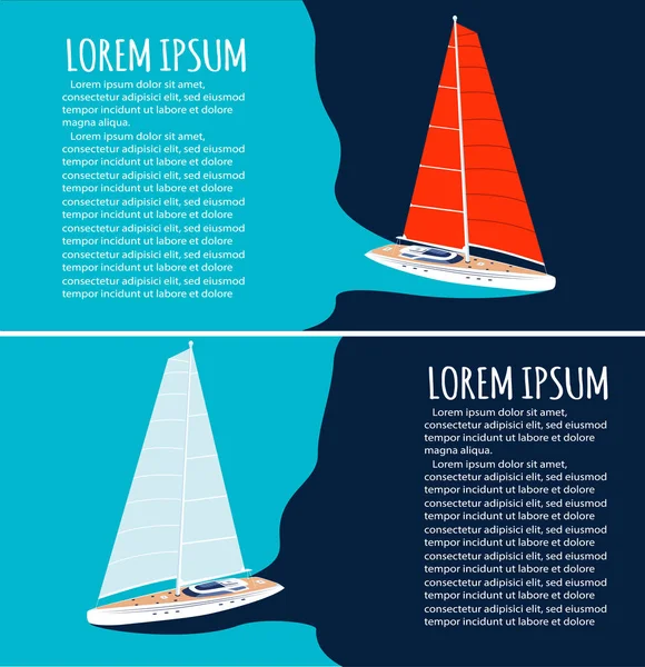 Yacht club flygblad design med segelbåt — Stock vektor