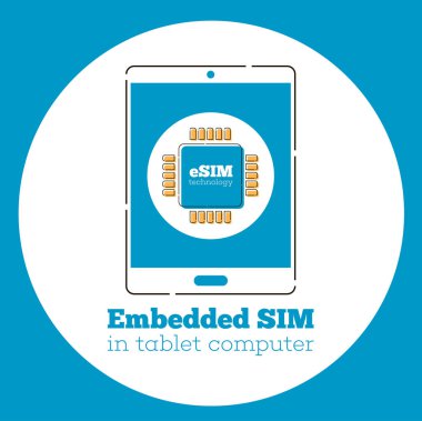 esim kart çip tablet ekranında kayıt