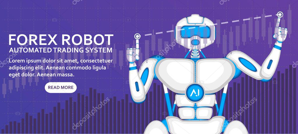 Stock exchange trading robot with diagram