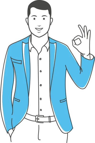 Positieve manager gebaren schets illustratie — Stockvector