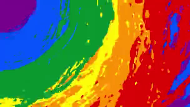 Animação Arco Íris Brilhante Com Rotação Redonda Pontos Coloridos Símbolo — Vídeo de Stock