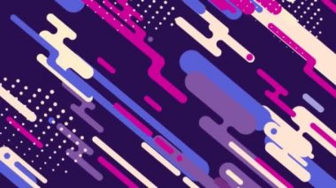 Renkli arkaplan üzerindeki yuvarlak dikdörtgenlerin ve çizgilerin 2d animasyonuyla düz bir arkaplan içinde soyut arkaplan.