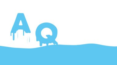 Mavi renkte Aqua kelime sıvı animasyonu