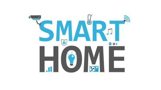 Smart Home Animation Domotique Concept Télécommande Sur Fond Blanc Objets — Video