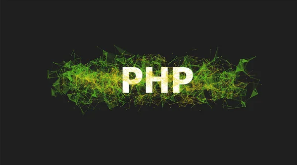 Programmation PHP avec plexus coloré — Image vectorielle