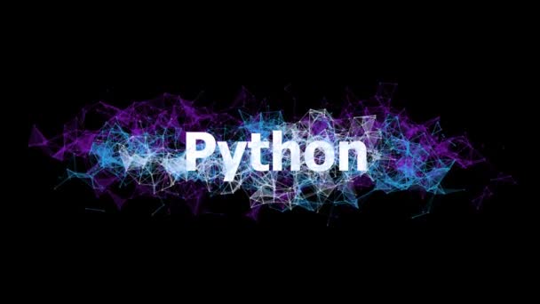 Banner Programación Lenguaje Python Con Diseño Plexo Colorido Animación Tecnología — Vídeos de Stock