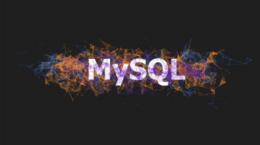 Renkli pleksus tasarımlı Mysql veritabanı pankartı