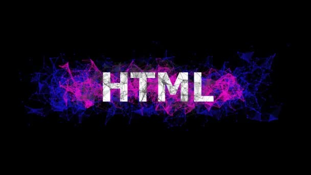 Html Linguagem Programação Looped Animação Com Design Plexo Colorido Conceito — Vídeo de Stock