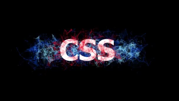 Css Programmering Koncept Med Färgglada Plexus Design Programvara Teknik Loopas — Stockvideo