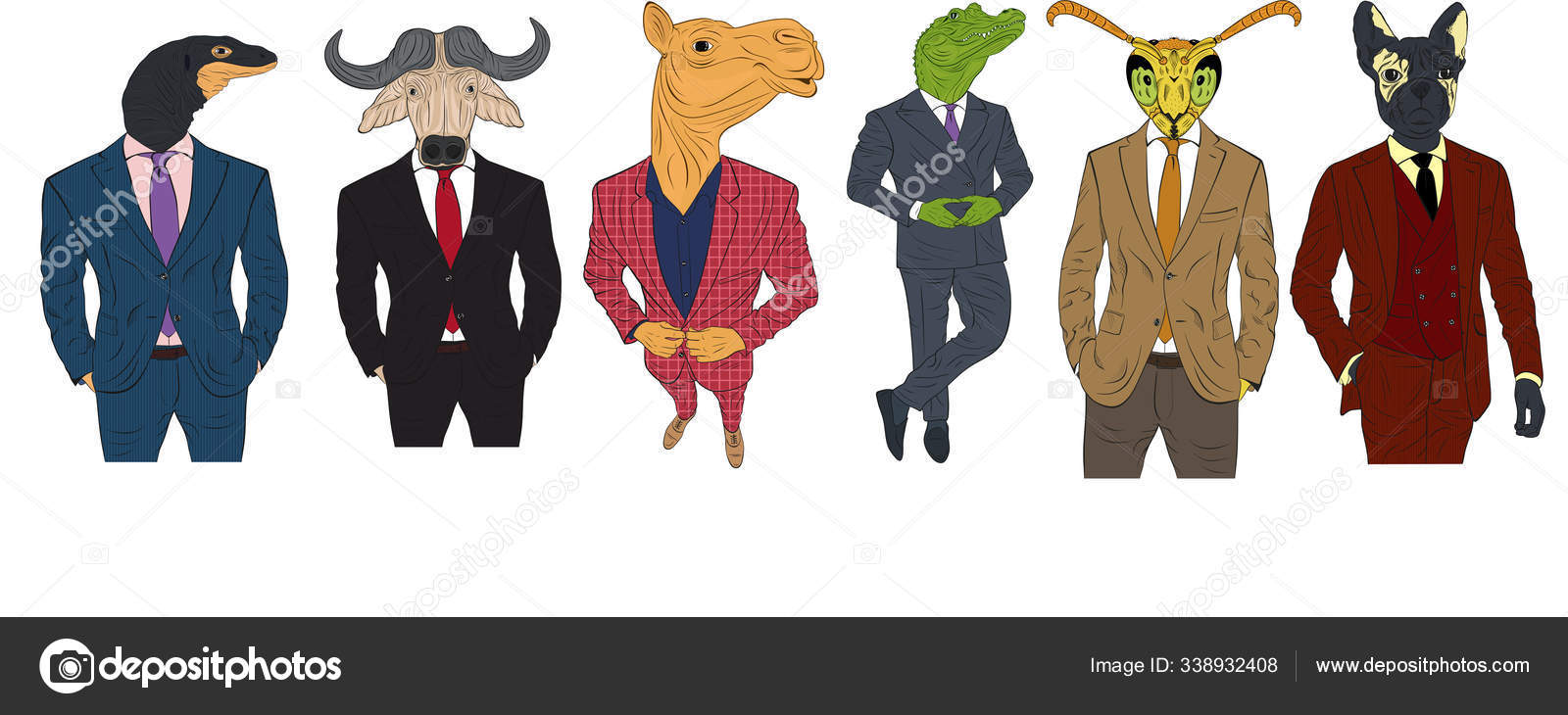 Characters of various animals in business suits Stock Vector Image by ©DimaOris #338932408 Characters of various animals in business suits Stock Vector Image by ©DimaOris #338932408