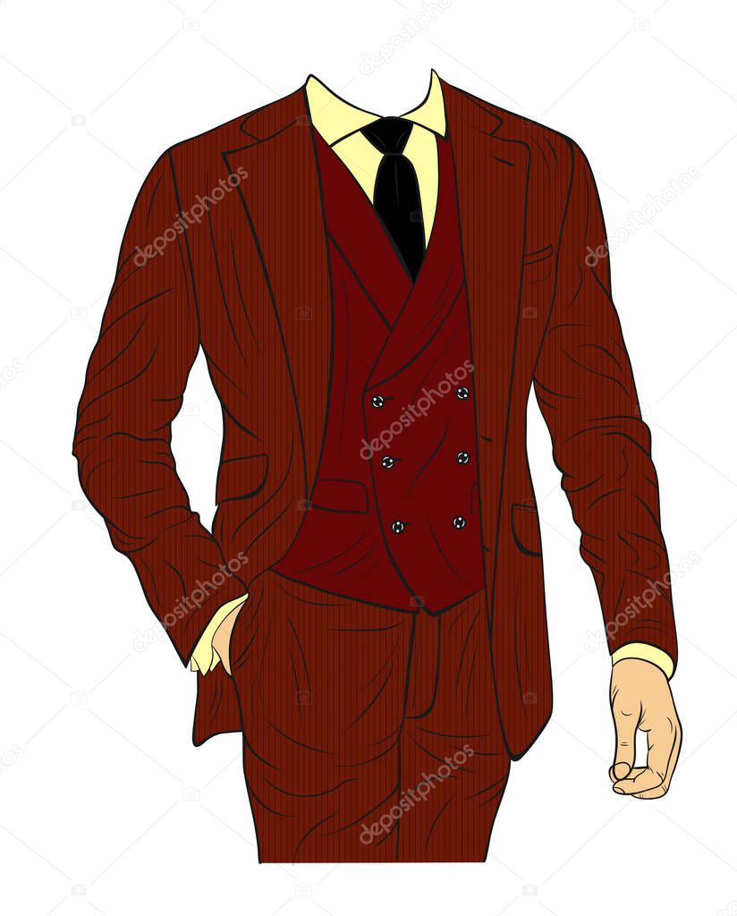 Business suit without head vector illustration.