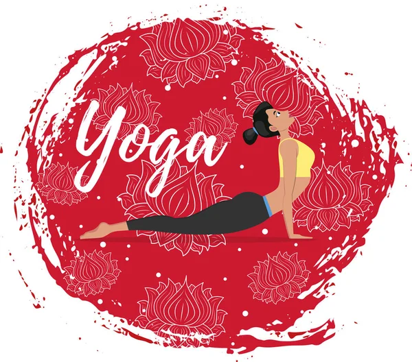 Yoga training vector illustration in flat style — 스톡 벡터