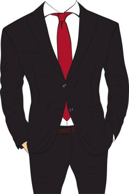 Baş vektör illüstrasyonsuz iş elbisesi.