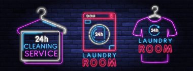 Kuru temizleme servisi neon pankartı