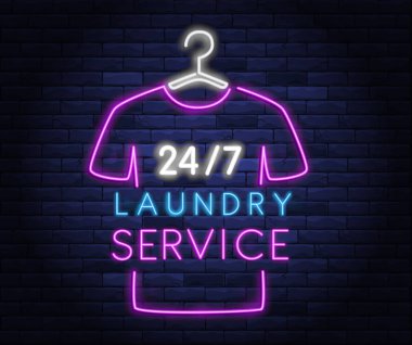 Kuru temizleme servisi neon pankartı