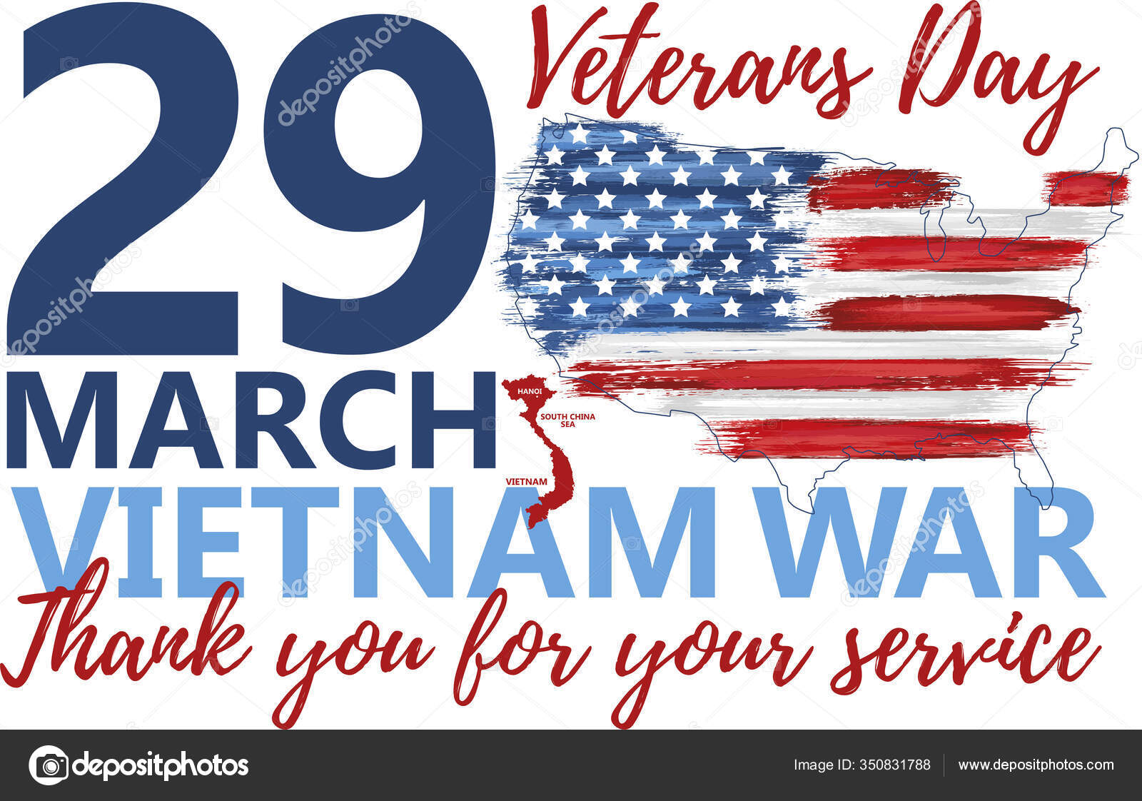 National Vietnam War Veterans Day Celebrated 29Th March Usa Banner