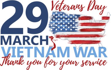 National vietnam war veterans day celebrated 29th of March in USA banner. Thank you for service. Remembrance day congratulation vector illustration. Anniversary of vietnam war. clipart