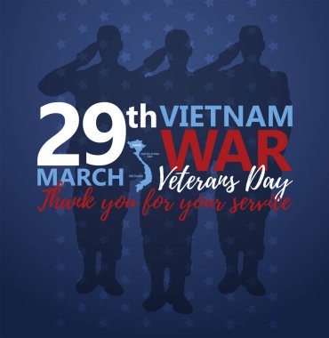 Ulusal Vietnam Savaş Gazileri Günü 29 Mart 'ı Usa bayrağında kutladı. Hizmetlerin için teşekkür ederim. Anma Günü, vektör illüstrasyonunu tebrik ederim. Vietnam Savaşı 'nın yıldönümü.