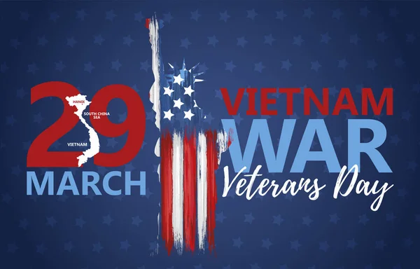 ベトナム戦争の退役軍人の日は アメリカの旗で3月29日を祝いました 愛国的行事挨拶カードだ 記念日お祝いベクトルイラスト ベトナム戦争の記念日 — ストックベクタ