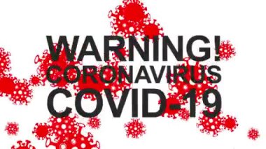 Coronavirus salgını tekrarlanmış animasyon. Covid-19 dünya haritası ve virüs hücreleriyle hareketli arkaplan.