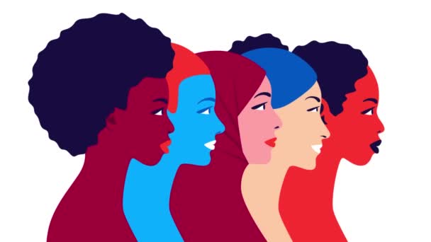 Mujeres comunidad y movimiento feminista — Vídeo de stock