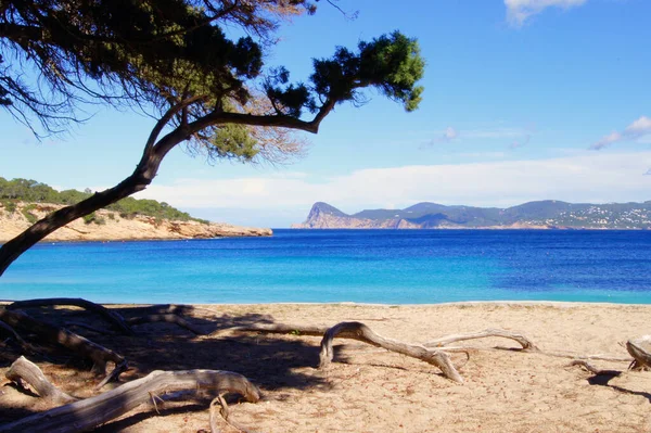 Средиземное Море Ибица Playa Ibiza Баяс Панорама Обои — стоковое фото