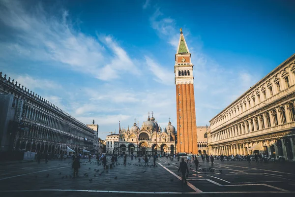 Venise Italie Mai 2019 Silhouettes Personnes Piazza Place San Marco — Photo