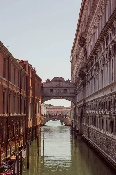 Puente Cerrado Los Suspiros Sobre Río Palazzo Que Conecta Nueva — Foto de Stock