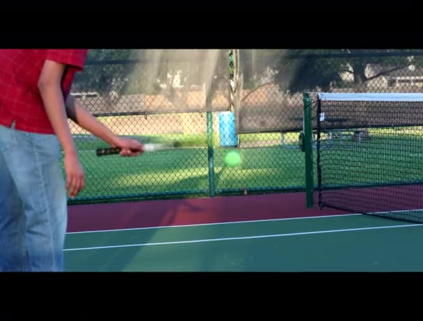 テニスボール練習 テニスをする準備ができて — ストック動画