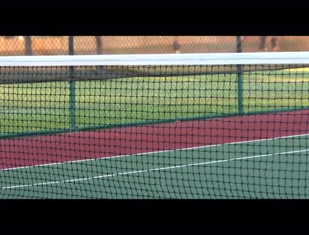 Pelota Tenis Golpeó Red Durante Juego Tenis — Vídeos de Stock