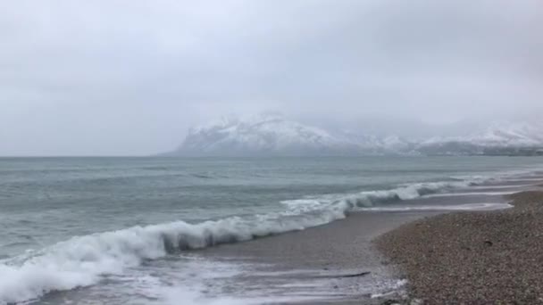 Svarta havet på vintern — Stockvideo