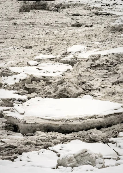 Primer Plano Grandes Trozos Hielo Témpanos Rompiéndose Agrietándose Derritiéndose Knik — Foto de Stock