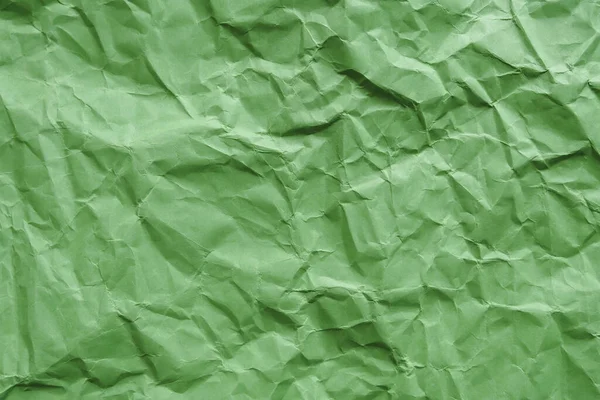 Papel Cartón Verde Arrugado Fondo Abstracto Blanco Espacio Copia — Foto de Stock
