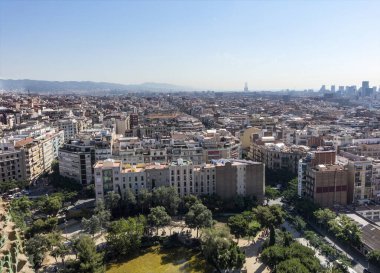 Barselona 'nın park ve yerleşim alanı yükseklikten