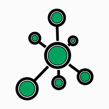 Güvenli bir sosyal ağın sembolü. Vektör illüstrasyonu.