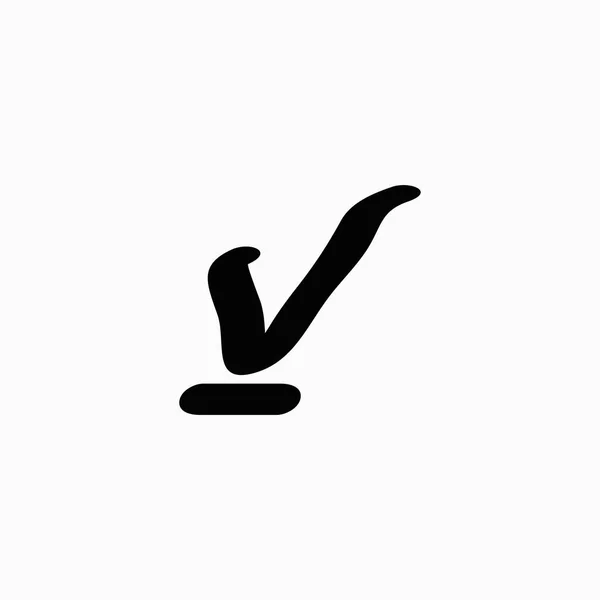 Vector Icono Símbolo Ecológico Plano Compruebe Diseño Del Icono Marca — Archivo Imágenes Vectoriales